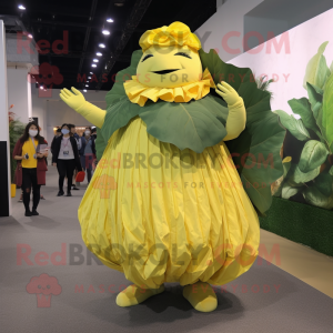 Yellow Cabbage Leaf maskot...