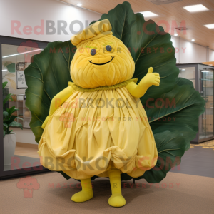 Yellow Cabbage Leaf maskot...