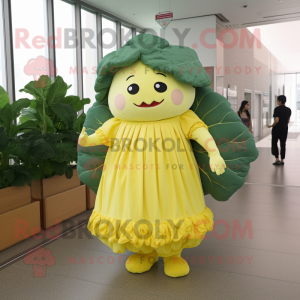 Yellow Cabbage Leaf maskot...