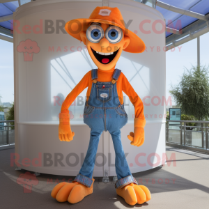 Orange Stilt Walker maskot...