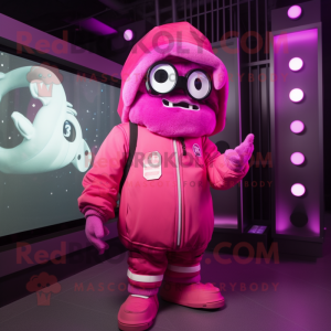 Magenta astronaut mascotte...