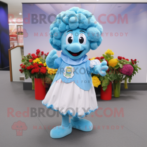 Sky Blue Bloemkool mascotte...