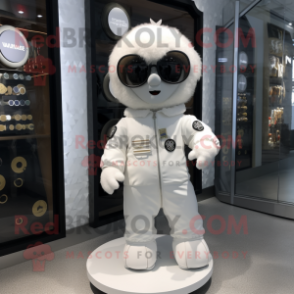 White Alliance mascot costume character dressed with a Romper and Sunglasses