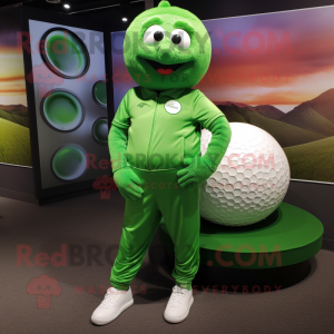 Grøn golfbold maskot...