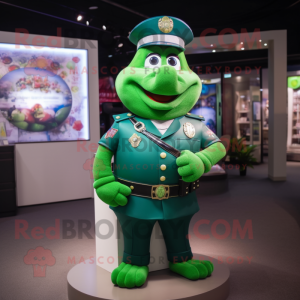 Groene politieman mascotte...