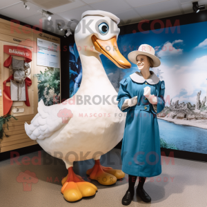 nan Swan mascot costume character dressed with a Culottes and Watches