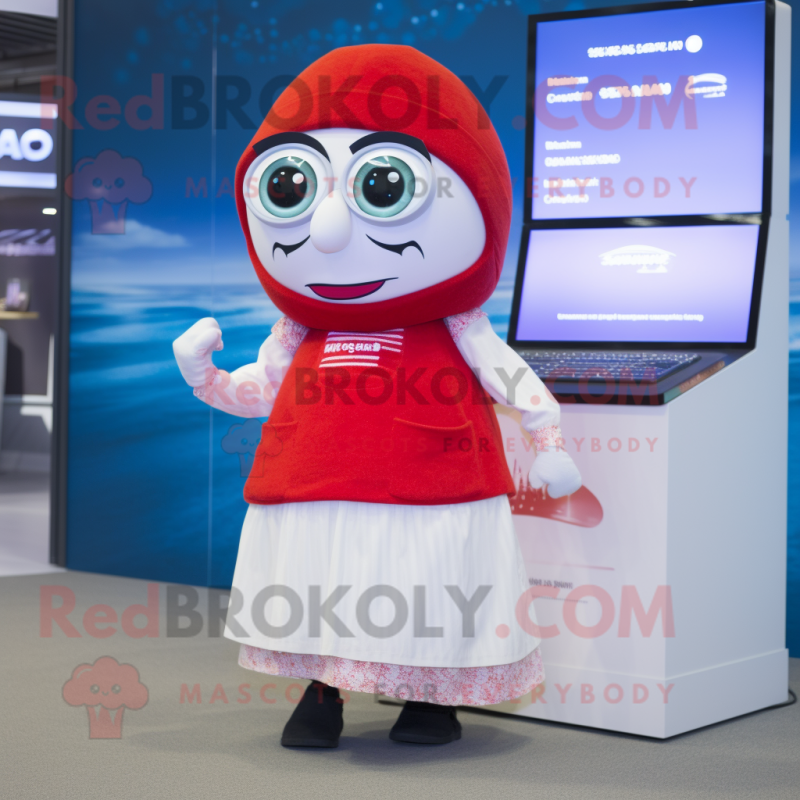 nan Shakshuka mascot costume character dressed with a Skirt and Eyeglasses