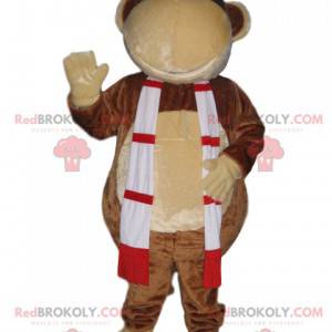 Funny monkey mascot with a red and green scarf - Redbrokoly.com