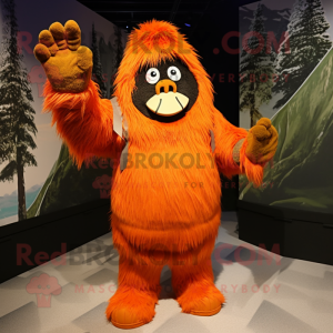 Orange Sasquatch maskot...