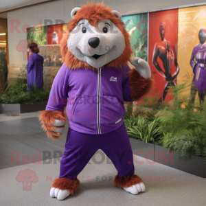 Purple Beaver maskot drakt...