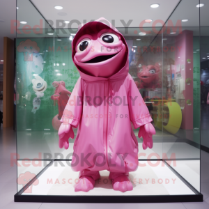 Pink Frog maskot kostume...