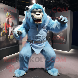 Sky Blue Baviaan mascotte...