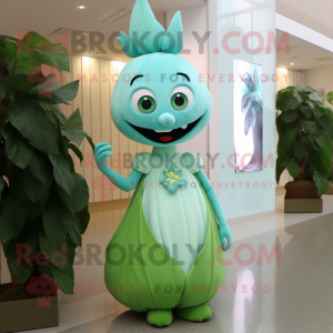 Cyan Beanstalk maskot...
