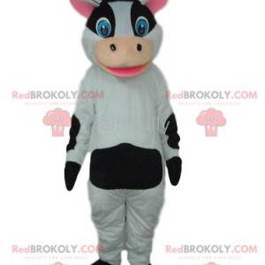 Black and white cow mascot with a hat - Redbrokoly.com