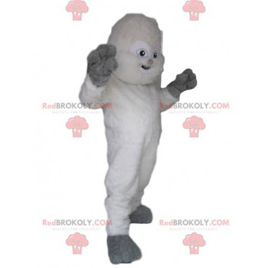 Divertido mascote branco do Yeti. Fantasia de Yeti -