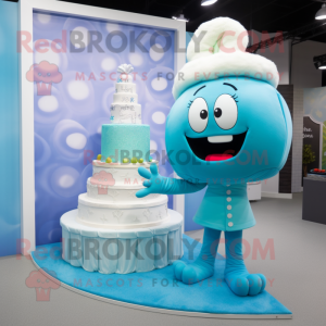 Cyan bryllupskage maskot...