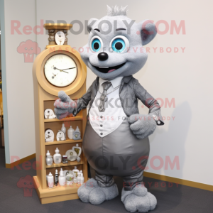 Grå timeglas maskot kostume...