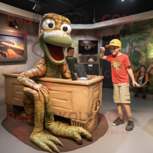 Rust Anaconda mascot costume character dressed with a Cargo Shorts and Watches