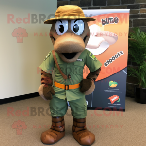 Rust Anaconda mascot costume character dressed with a Cargo Shorts and Watches