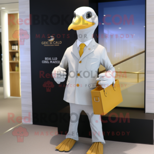 Gold Seagull maskot kostym...