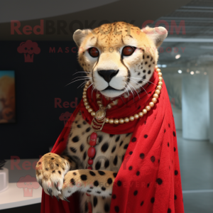 Red Cheetah maskot kostume...