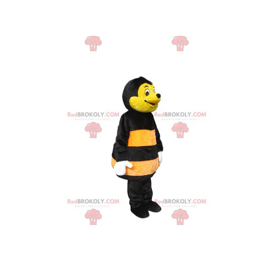 Mascote de abelha amarela e preta. Fantasia de abelha -
