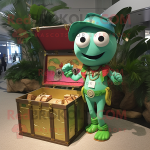 Green Treasure Chest maskot...