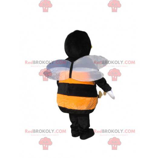 Maskotka żółty i czarny pszczoła. Kostium pszczoły -