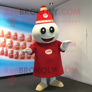 Cream Bottle Of Ketchup mascot costume character dressed with a Polo Tee and Bracelet watches