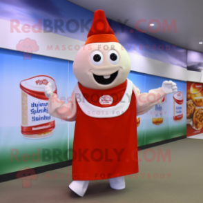 Cream Bottle Of Ketchup mascot costume character dressed with a Polo Tee and Bracelet watches