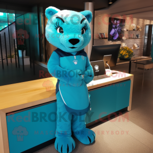 Turquoise Puma mascotte...