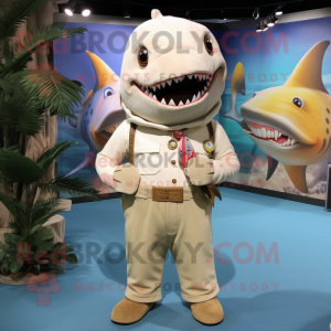 Beige Shark mascotte...