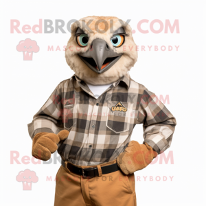 Tan Hawk maskot kostume...