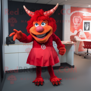 Red Devil maskot drakt...