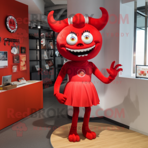 Red Devil maskot kostume...