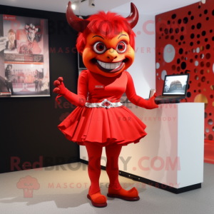 Red Devil maskot kostume...