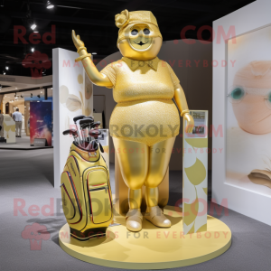 Gold Golf Bag maskot drakt...