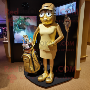 Goldene Golfbag Maskottchen...