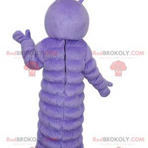 Purple caterpillar mascot with a surprised look - Redbrokoly.com
