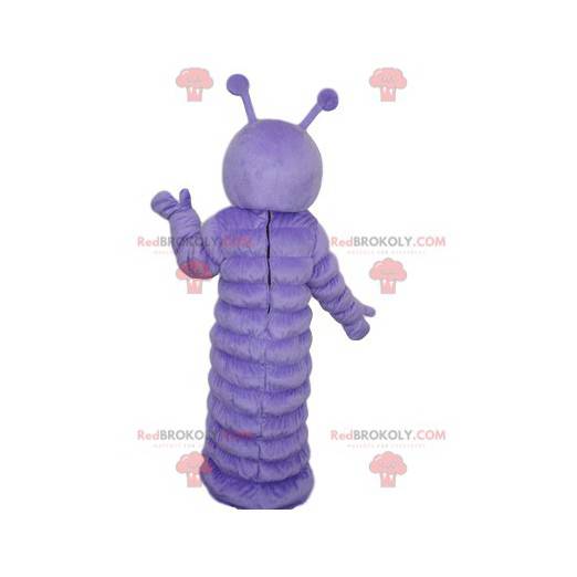 Purple caterpillar mascot with a surprised look - Redbrokoly.com