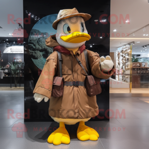 Brown Duck mascotte kostuum...