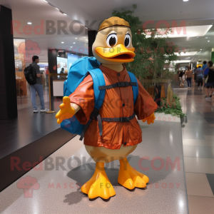 Brown Duck mascotte kostuum...