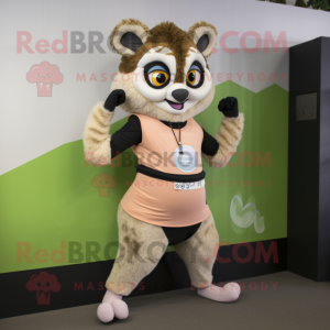 Tan Lemur maskot drakt...