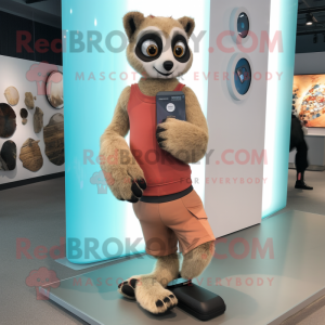 Tan Lemur maskot drakt...