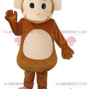 Maskot liten brun och krämapa. Monkey kostym - Redbrokoly.com