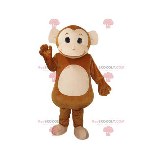 Mascot small brown and cream monkey. Monkey costume -
