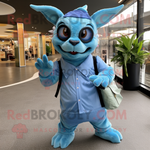 Sky Blue Chupacabra maskot...