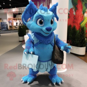 Sky Blue Chupacabra maskot...