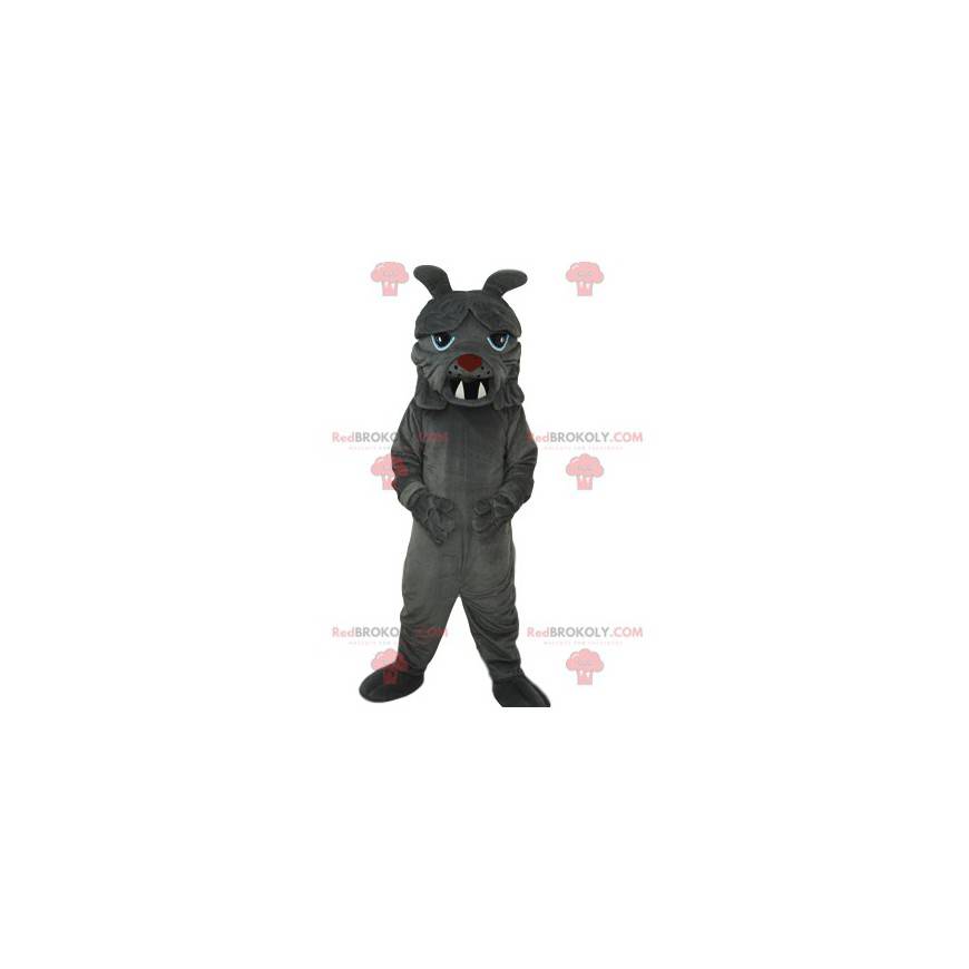 Mascote cão touro cinza com dentes grandes - Redbrokoly.com Mascote cão touro cinza com dentes grandes - Redbrokoly.com