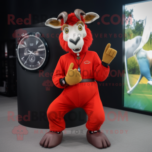 Red Goat maskot kostume...